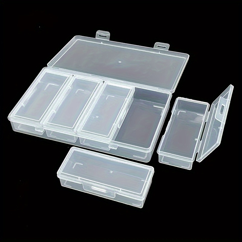 

4-piece Set Transparent Plastic Storage Boxes - Portable & Durable Organizer For Hair Accessories, Beads, Diy Crafts & Small Tools