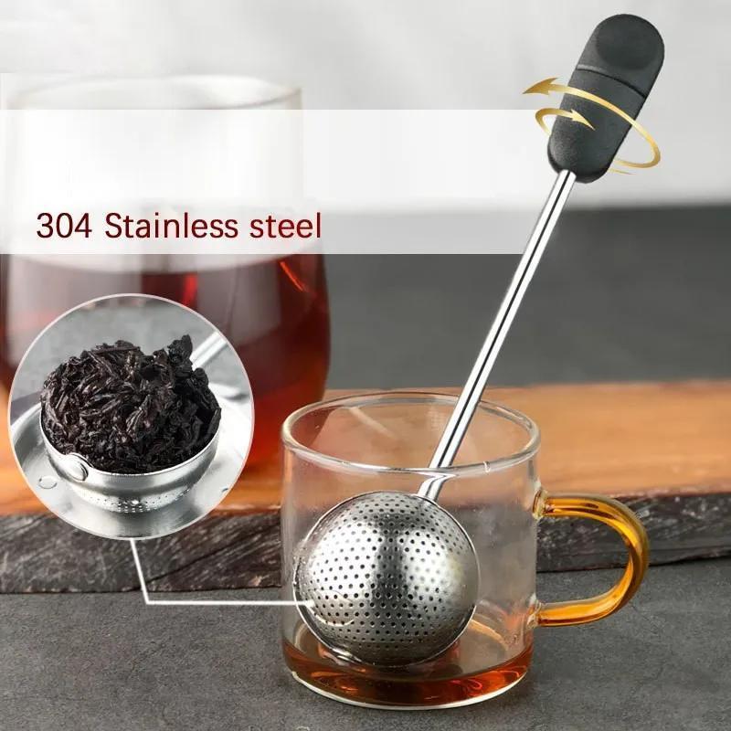 stainless steel tea infuser reusable fine mesh strainer with long handle for loose leaf green tea ideal for mugs and teapots easy to   new years gift details 0