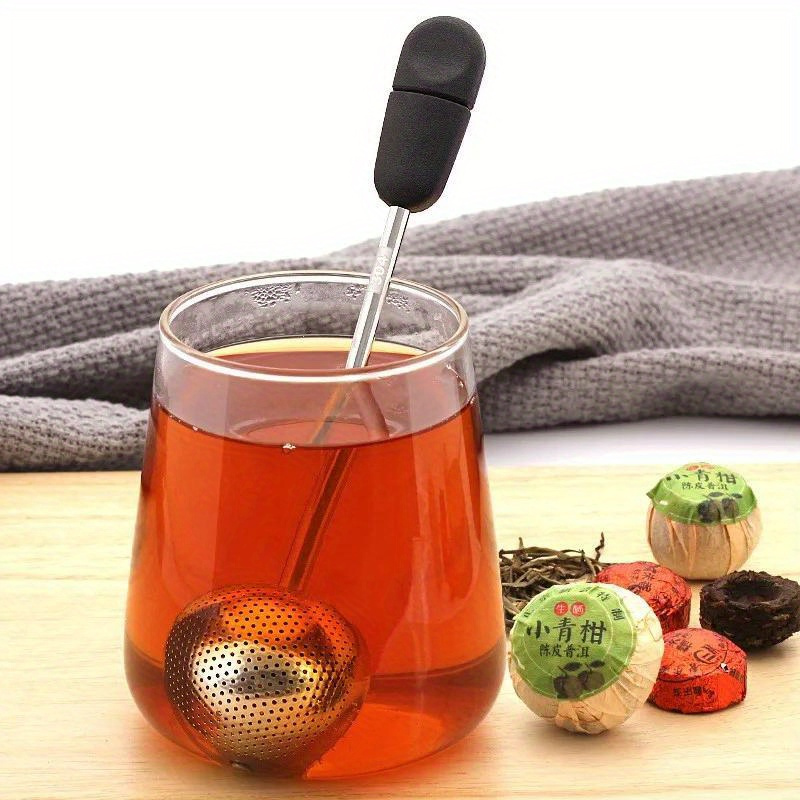 stainless steel tea infuser reusable fine mesh strainer with long handle for loose leaf green tea ideal for mugs and teapots easy to   new years gift details 1