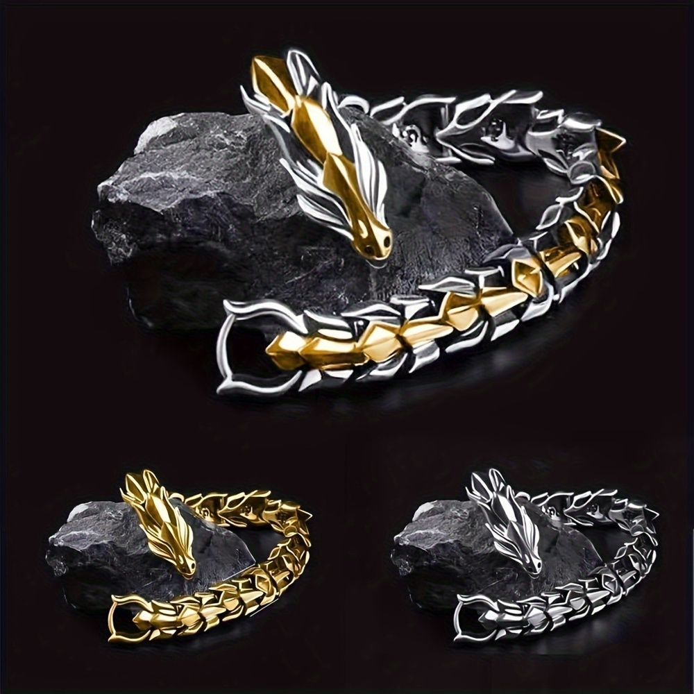 

Viking Dragon Design Punk Cool Creative Bracelet, Men's Casual Leisure Fashion Jewelry Gift