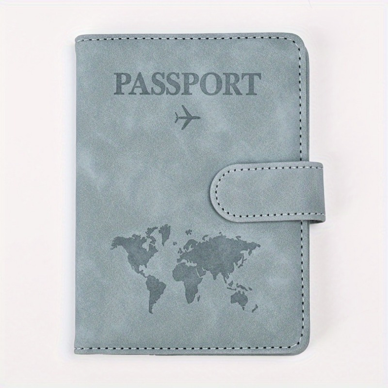 TEMU Porte-passeport avec nom/numéro et housse à blocage RFID, fermeture magnétique en PU, convient pour les voyages, porte-cartes et étui à billets,
