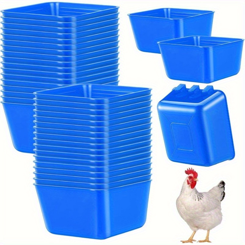 

[top-] 10pcs 16oz Hanging Feeder For Chickens, & Poultry - Plastic Waterer Bowls For Parrots, , Parakeets & Gamefowl