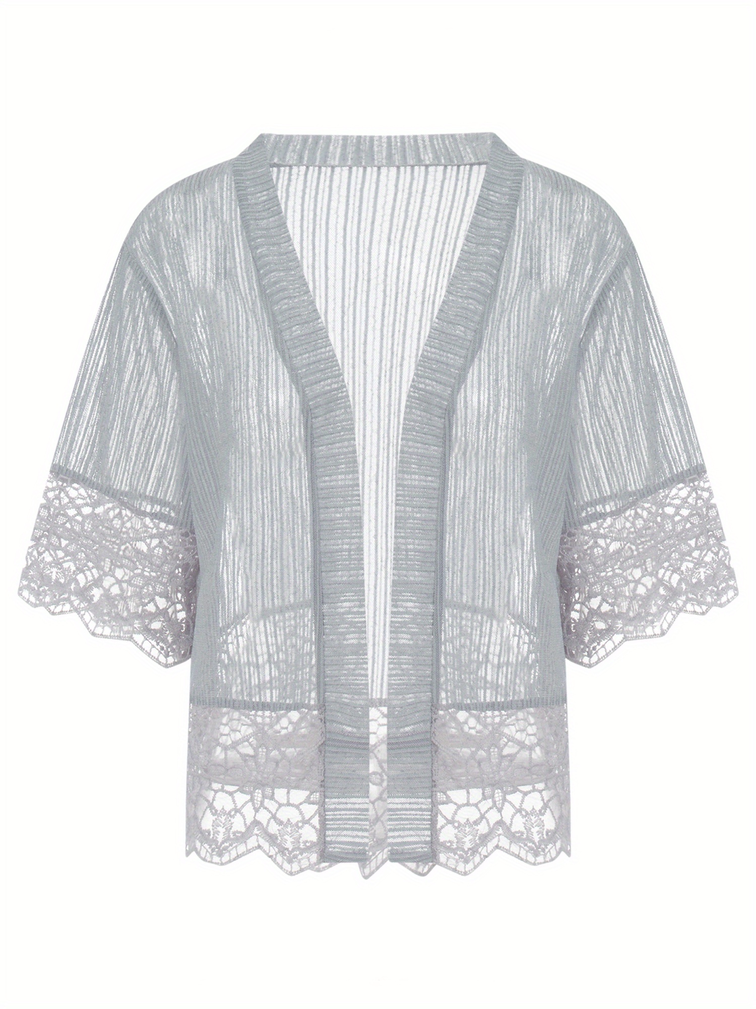 womens open front shrug short sleeve solid color lace Temu