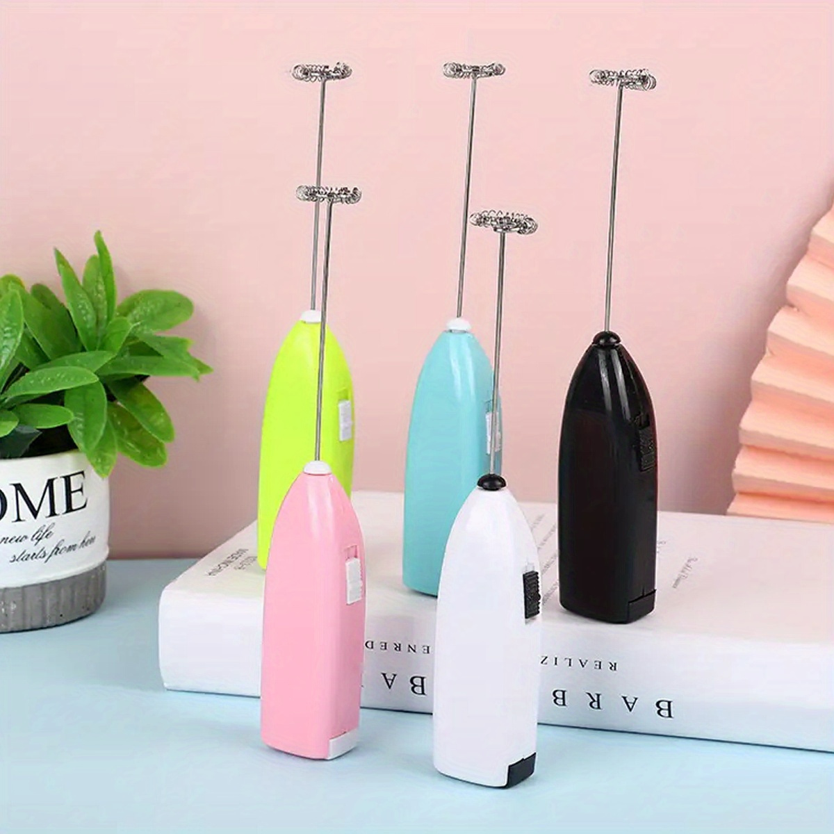 1pc electric milk frother handheld whisk pp material mini portable egg beater cappuccino frother mixer kitchen accessory cooking gadget batteries not included details 1