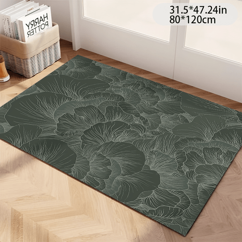 golden diamond velvet 800g per anti slip point plastic point plastic flower pattern craft green floral fine line pattern outdoor carpet commercial non slip mat floor mat suitable for living room bedroom classroom bathroom kitchen coffee shop shopping mall restaurant office decorative floor mat with anti slip and non fall machine washed home outdoor carpet room decoration indoor door mat window front ground mat 1pc