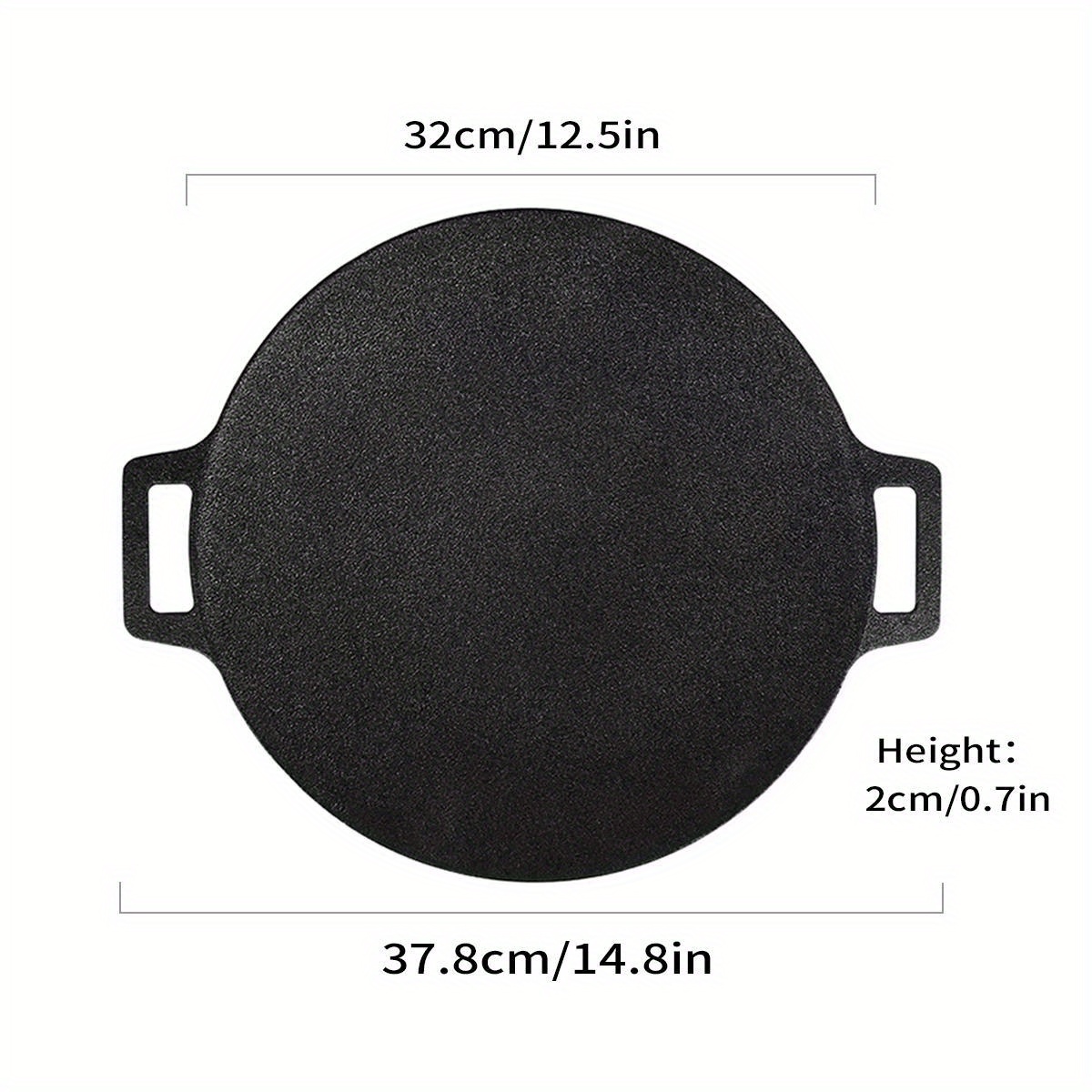 cast iron grill pan for bbq non stick   plate with integrated handles hand wash only suitable for gas   home outdoor cooking multipurpose with 6 layer coating details 3