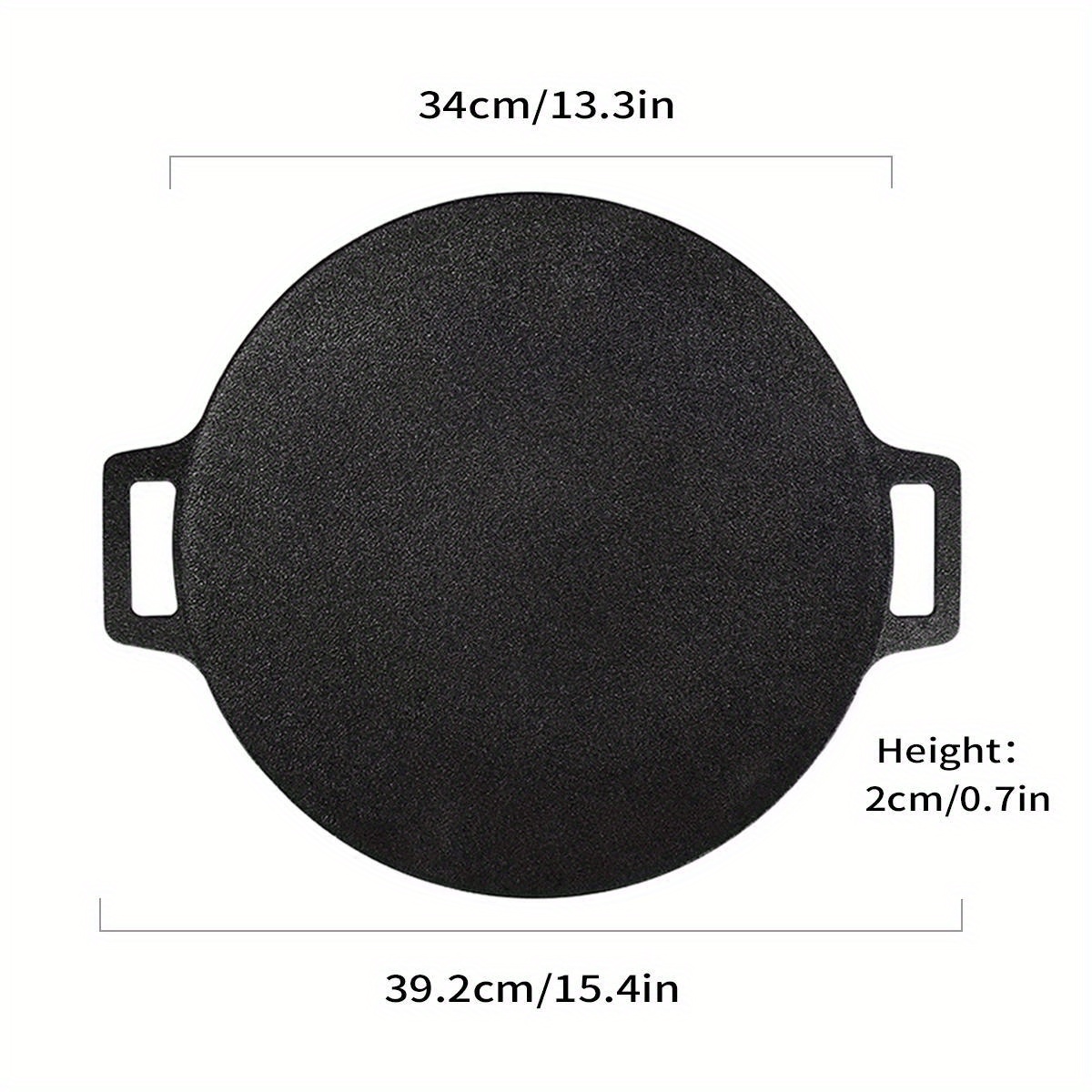 cast iron grill pan for bbq non stick   plate with integrated handles hand wash only suitable for gas   home outdoor cooking multipurpose with 6 layer coating details 4