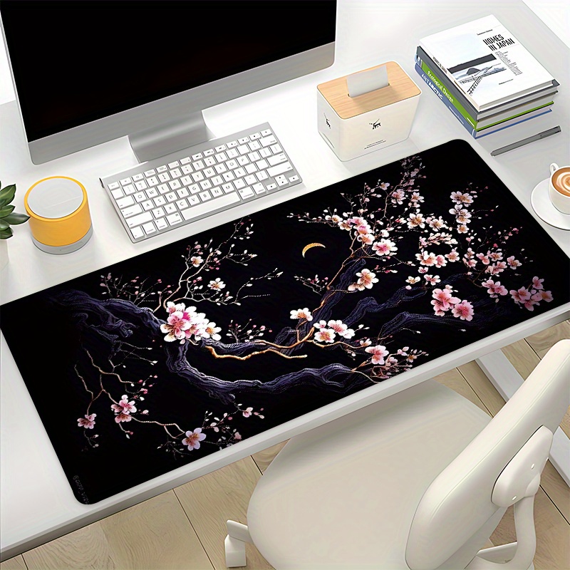 

Japanese Cherry Large Game Mouse Pad - Non-slip Rubber Desk Mat For Computer, 35.4x15.7in - Perfect Gift For Office Lovers