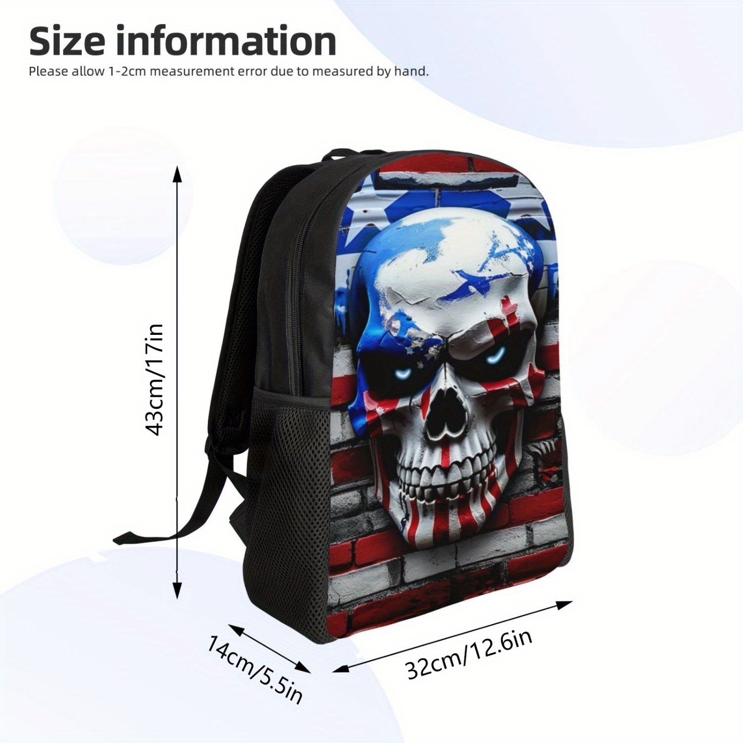 Череп Голова Печать Рюкзак Книга Сумка Рюкзак Для Ноутбука - Temu Germany