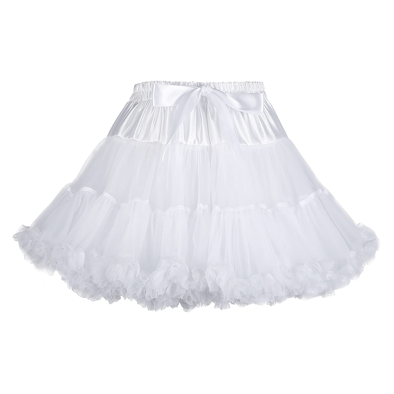 

Women's Ruffle Tulle Petticoat Tutu, Puffy Cosplay Half Slip Crinoline, Chiffon Ballet Skirt, Sporty Style For Dress Up & Dance