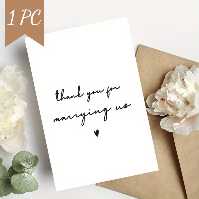 

1pc Wedding Officiant Thank You Card, Blank Inside, Engagement Congratulations, Bride And Groom Gratitude, Small Business Stationery, Unique Gift Idea