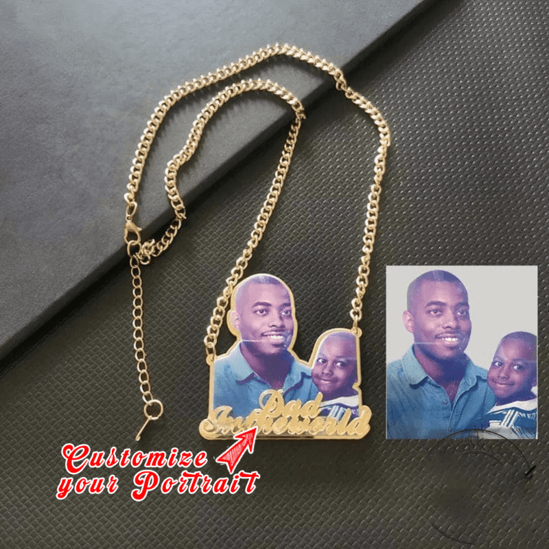 

Custom Acrylic Photo Necklace - Personalized Name & Memory Pendant, Perfect Gift For Couples, Family, And Loved Ones