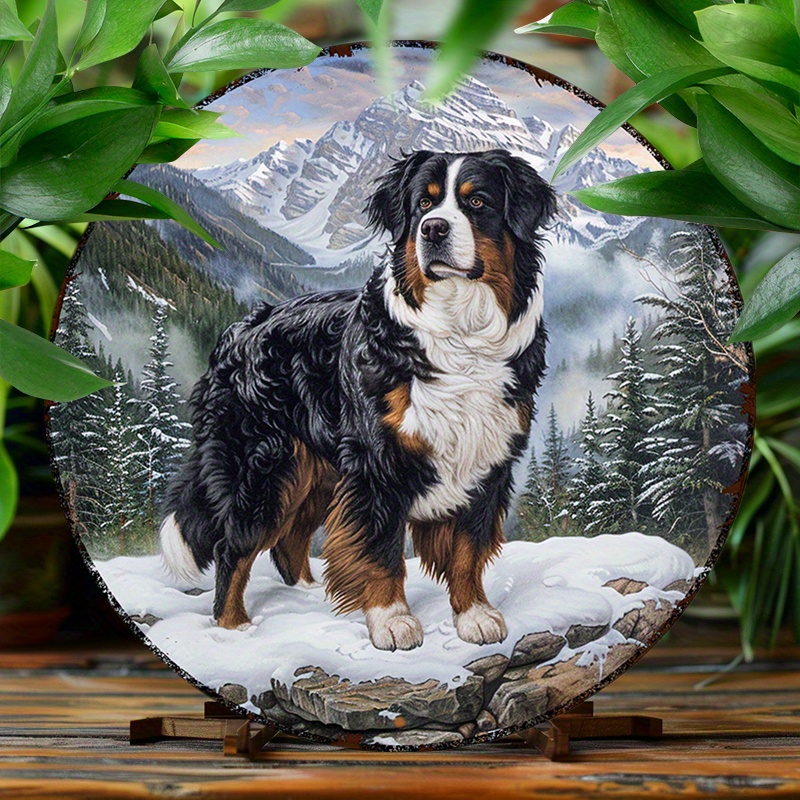 

Funny Bernese 8x8" Round Aluminum Sign - Vintage Metal Decor For Kitchen, Office, Or Cafe