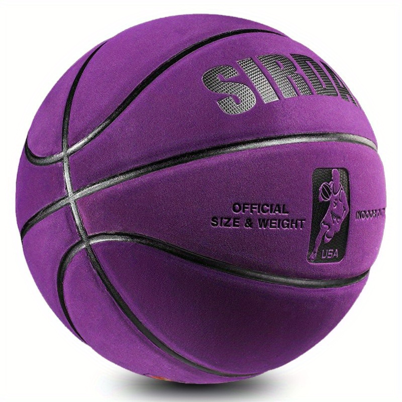 

1pc Purple High-elasticity Basketball - , Thickened Pu Material, Official Size 7 (") For Adults, Officially Licensed By