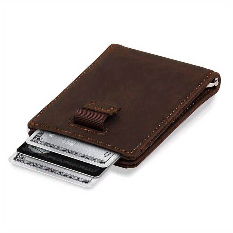 elegant microfiber leather wallet men minimalist rfid Temu