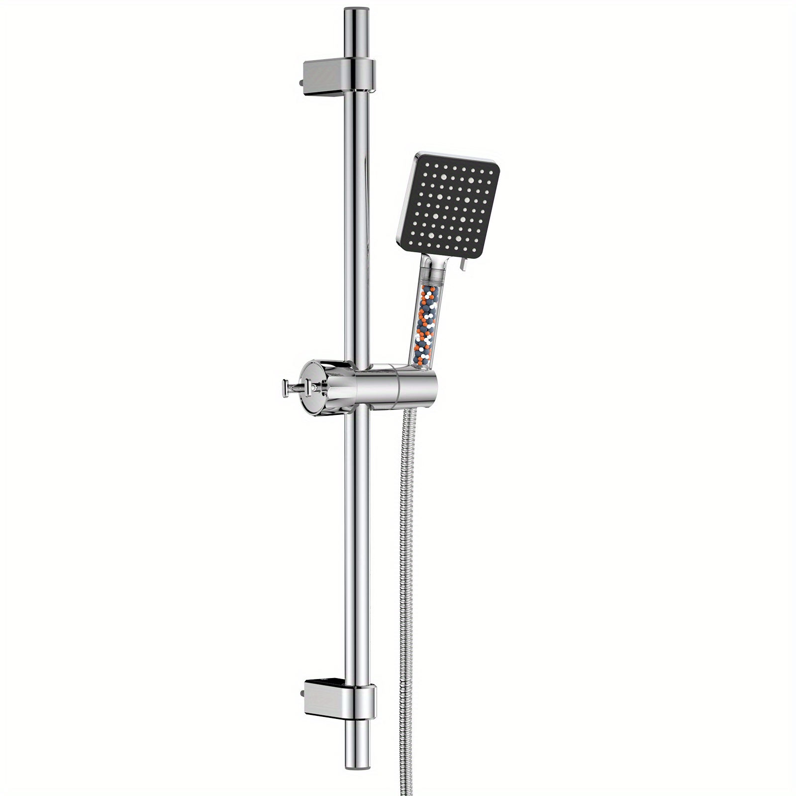 

Shower Head System With 65cm Stainless Steel Slide Bar And 1.6m Hose, 6 Modes Filter Shower Heads With Shower Holder, Adjustable Shower Height For Bathroom Shower