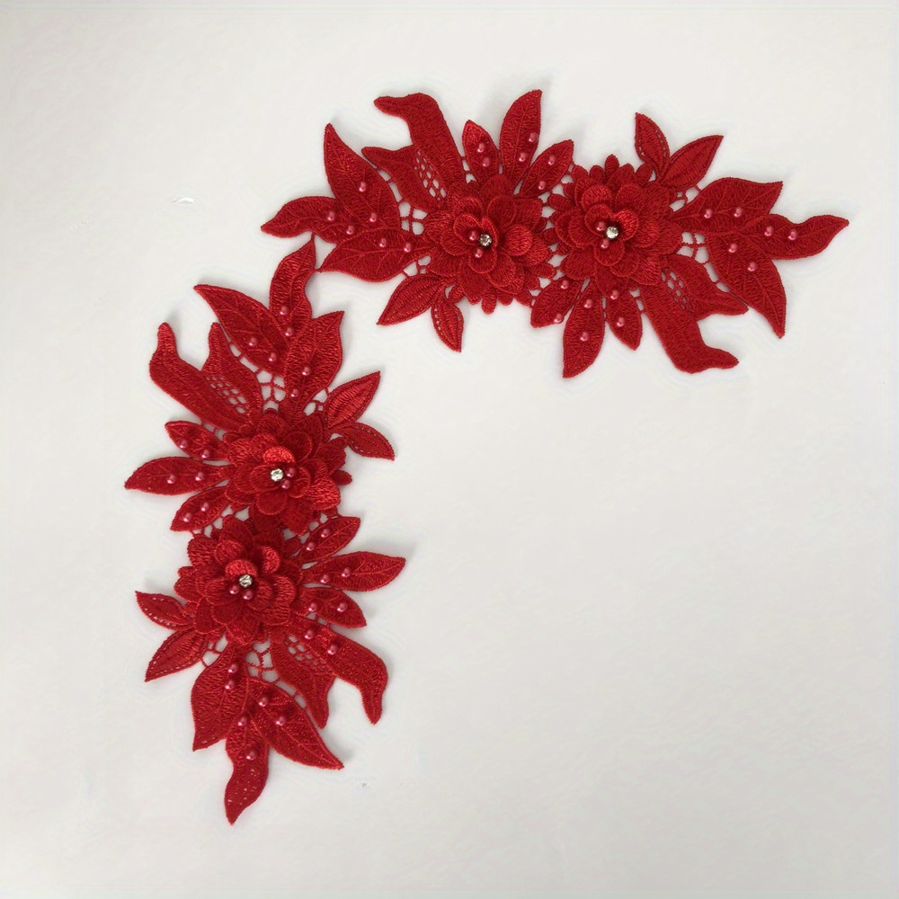 TEMU 1 Paire de Col en Dentelle 3D Brodé, Garniture en Dentelle, Accessoire de Vêtement en Dentelle