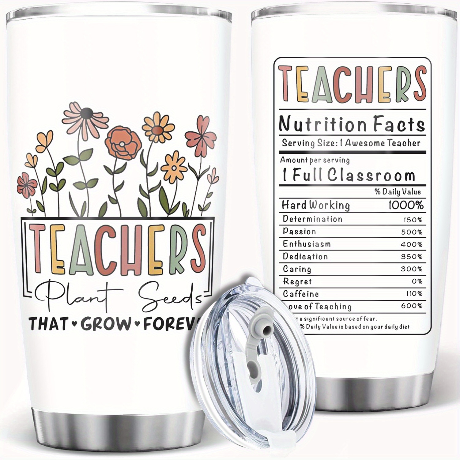 

20oz Stainless Steel Teacher Appreciation - Back To School, Thanksgiving, Christmas & More - Ideal Gift For Women Teachers, Stainless Steel , Teacher Appreciation, Back To School, Gifts