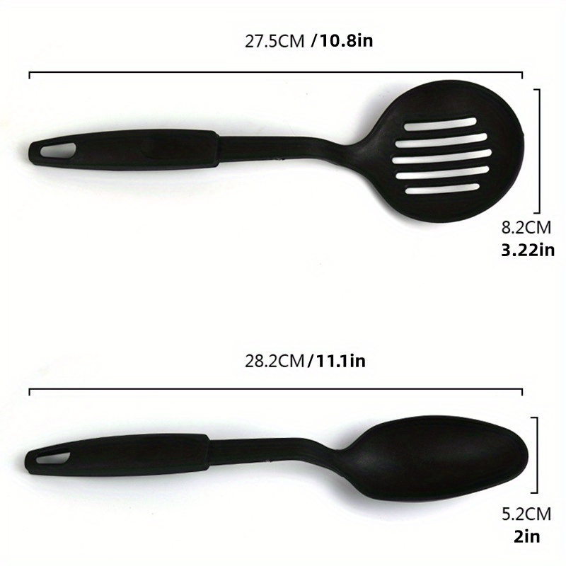 6 piece kitchen utensil set   ladle spoon slotted spoons spatula slotted turner and spaghetti server   plastic kitchenware set for   details 1