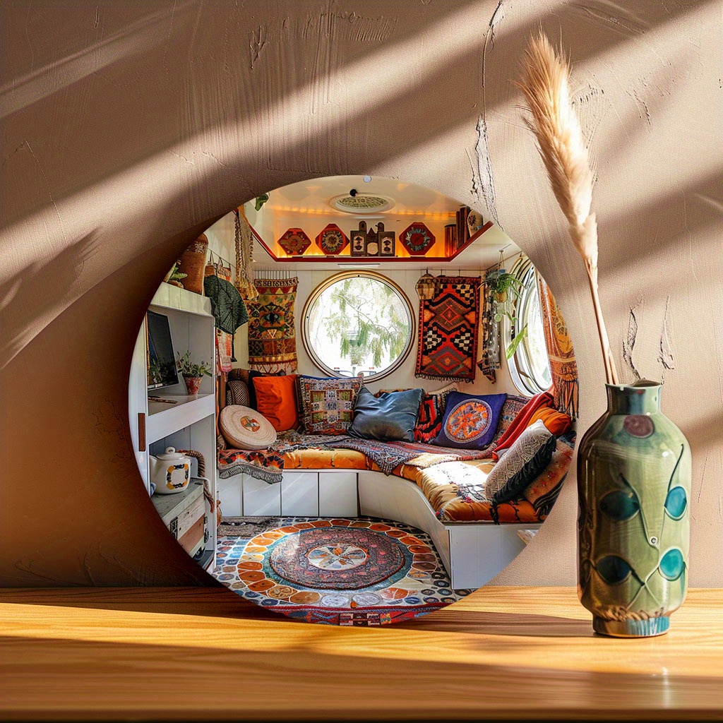 Moroccan inspired Round Metal Sign Vibrant Tiny House Decor - Temu