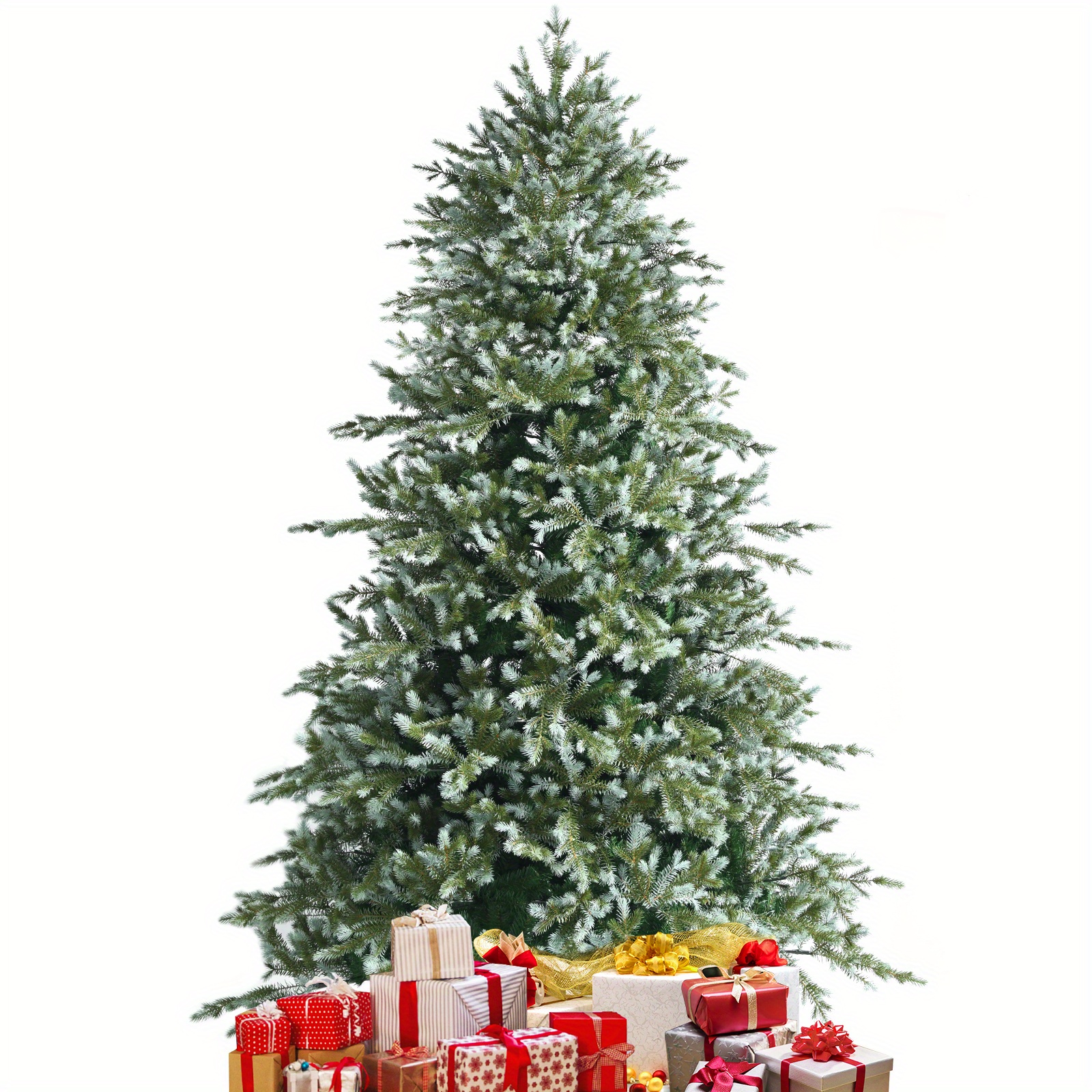 

Costway 8ft Hinged Artificial Christmas Tree W/ 1658 Mixed Pe & Pvc Tips Christmas Gift