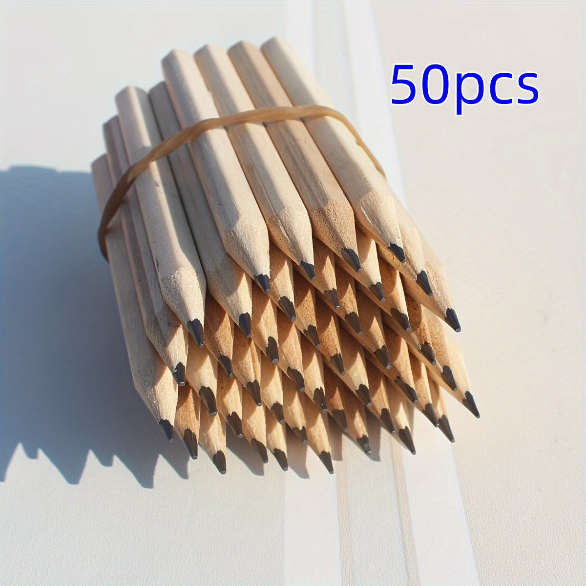 20/50pcs Hexagonal Short Wooden Pencils - 1.0-1.9mm Lead, Natural Unfinished Look | Weddings, Hotels, Writing, Drawing & Gifts, Wedding Decorations | Natural Finish | Bundled