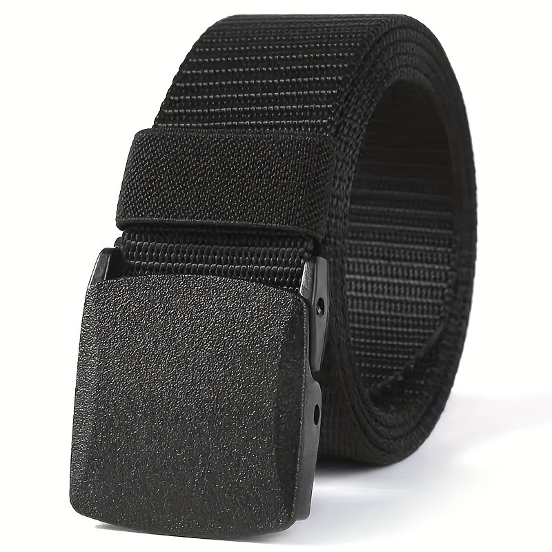 

Men's Tactical Belt With Quick Release Buckle - Braided Nylon Heavy-duty Adjustable Strap For Outdoor Sports And Casual Wear