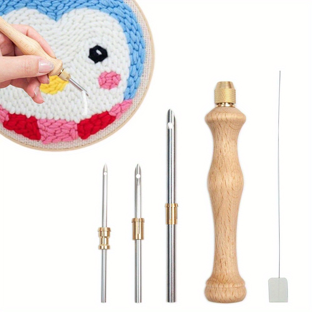 

Kit For Diy - -to-use Embroidery Pen Set Stainless Steel , Wooden & - For Sewing, Knitting &