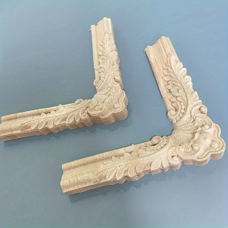 

4pcs Decorative Wood Corner Appliques For Furniture Door Cabinet ( 4.72×4.72in)