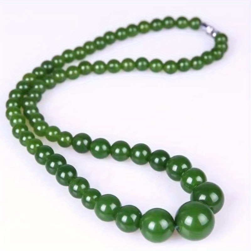 

Bohemian Style Green Jade Beaded Necklace - Unisex Fashion Accessory Necklaces For Women Bohemian Jewelry