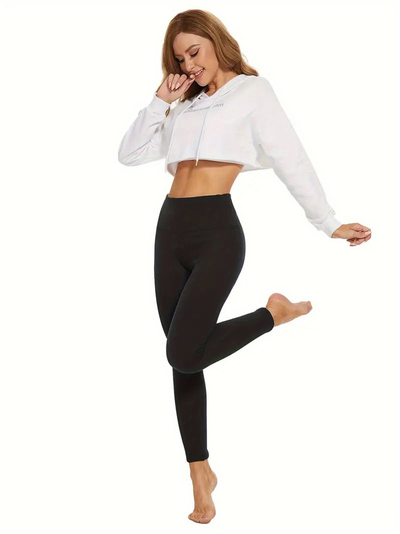 White Top With Tight Black Pant Five-pack Women's High-waisted