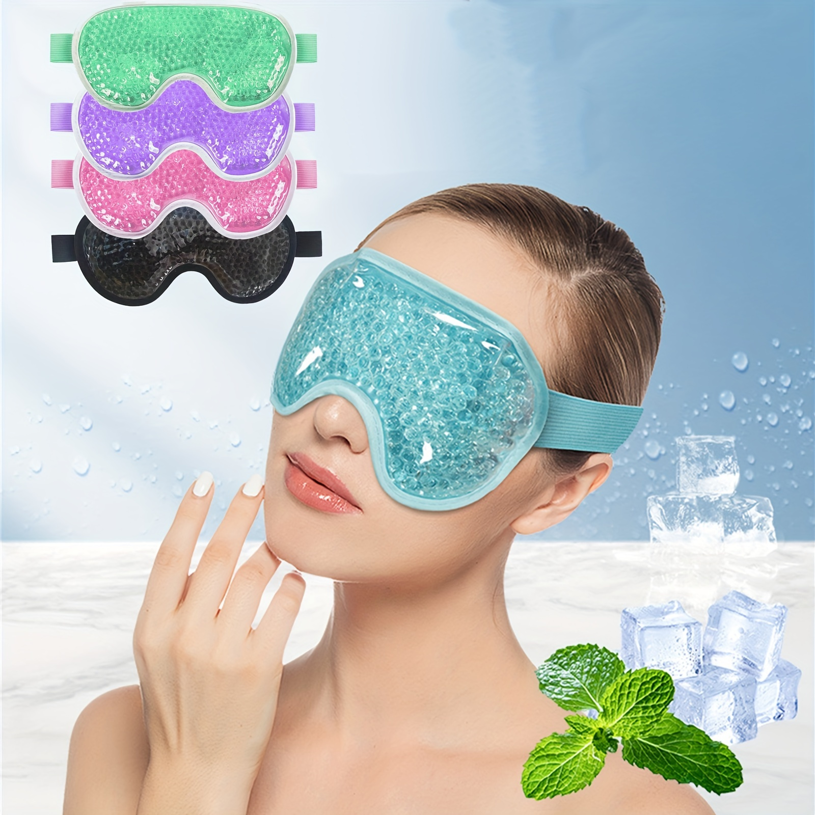 

Reusable Cooling Gel Eye Mask - Hot & Cold Therapy, Moisturizing Pvc Ice Piece For All Skin Types, Perfect For Travel
