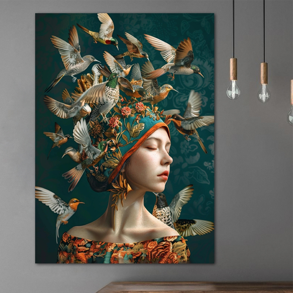 

Canvas Print Wall Art - Elegant Birds & Floral Motif Poster, High-quality Decorative Canvas For Living Room, Bedroom, Office - Animal & Nature Theme, Ideal Gift For Wildlife Enthusiasts, 1 Piece