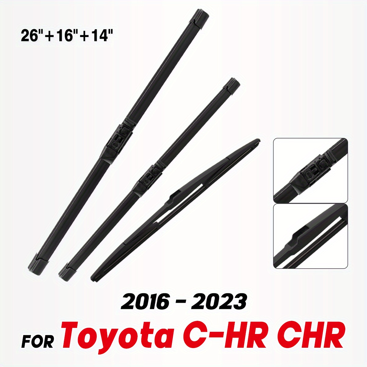 

Wiper Lhd & Rear Wiper Blades Set For Toyota C-hr Chr 2016 - 2023 Windshield Windscreen Brushes 26"+16"+14