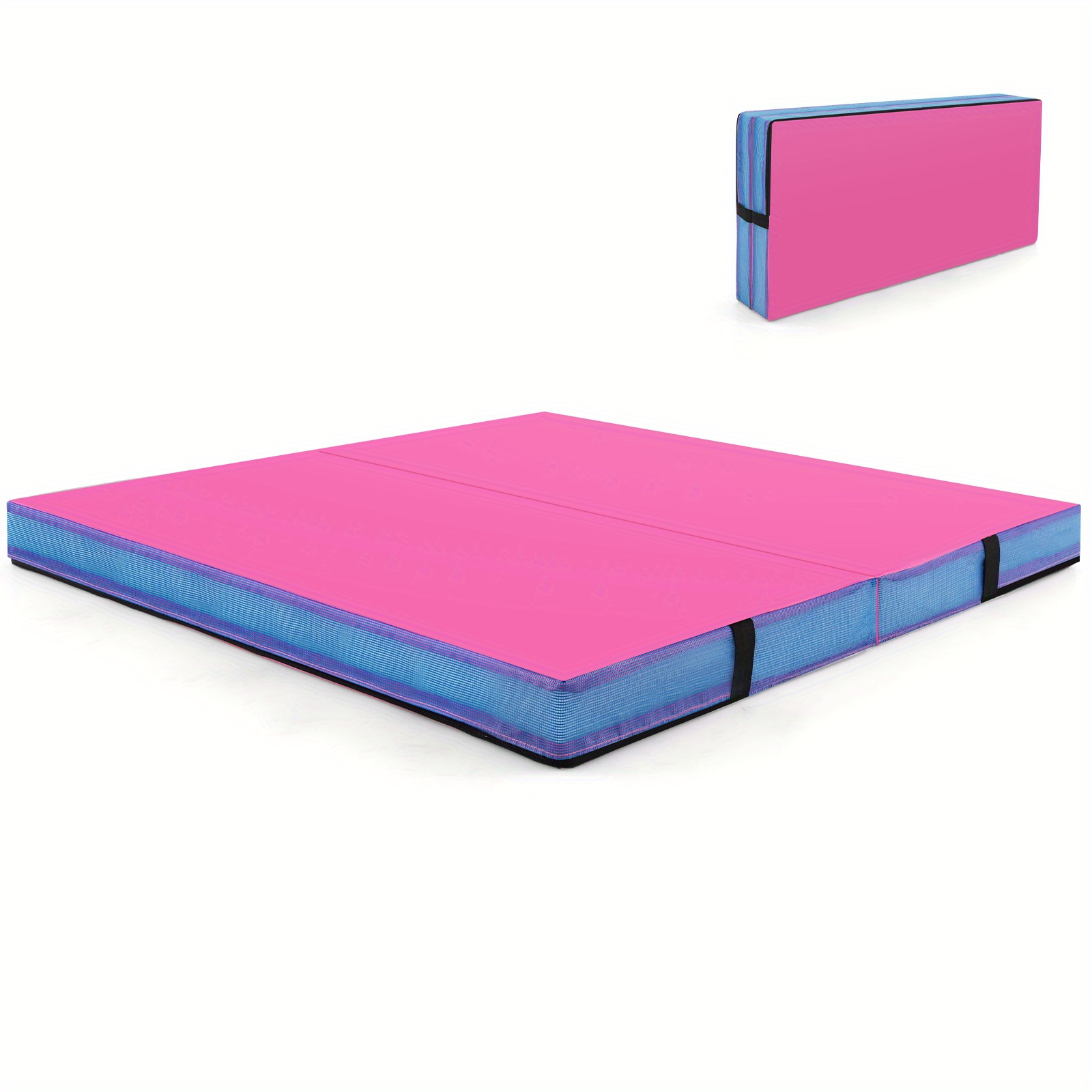 

Lifezeal 4'x4'x4" Bi-folding Gymnastic Tumbling Mat W/ Handles For Home Gym Yoga Mma Pink