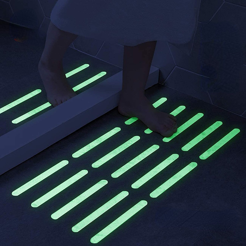 

20-pack Glow In The Dark Non-slip Stair - Self-adhesive Plastic Strips - Transparent Anti-slip Mats For Indoor Stairs And Floors, No Electricity Needed