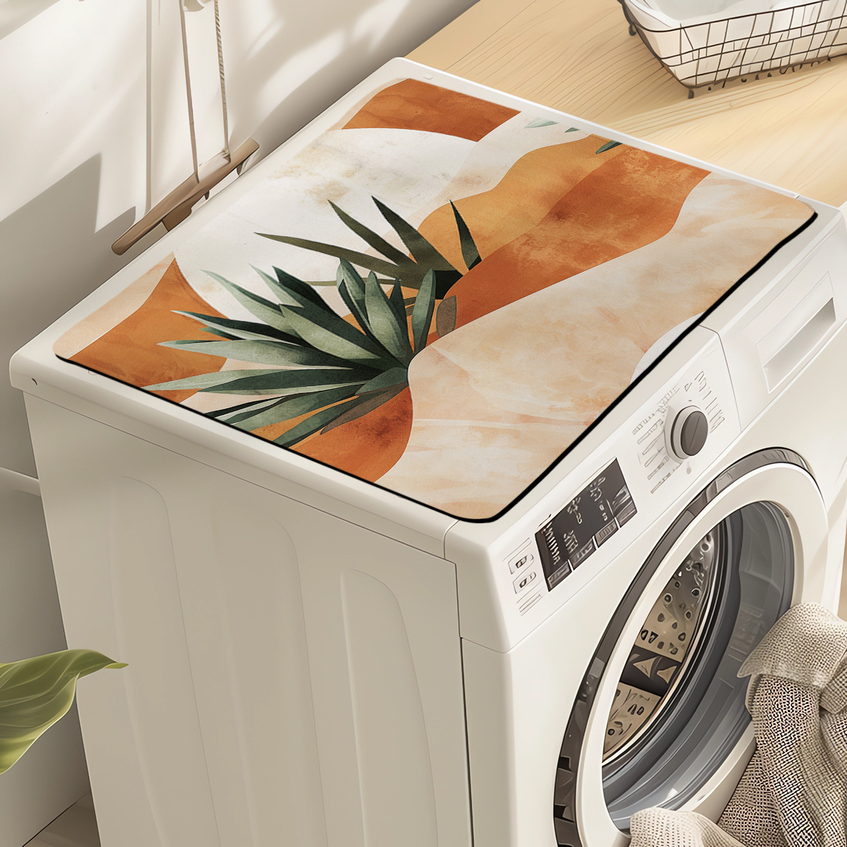 bohemian sun and agave plant washing machine dust cover 60cm x 50cm kitchen and bathroom accessories details 0