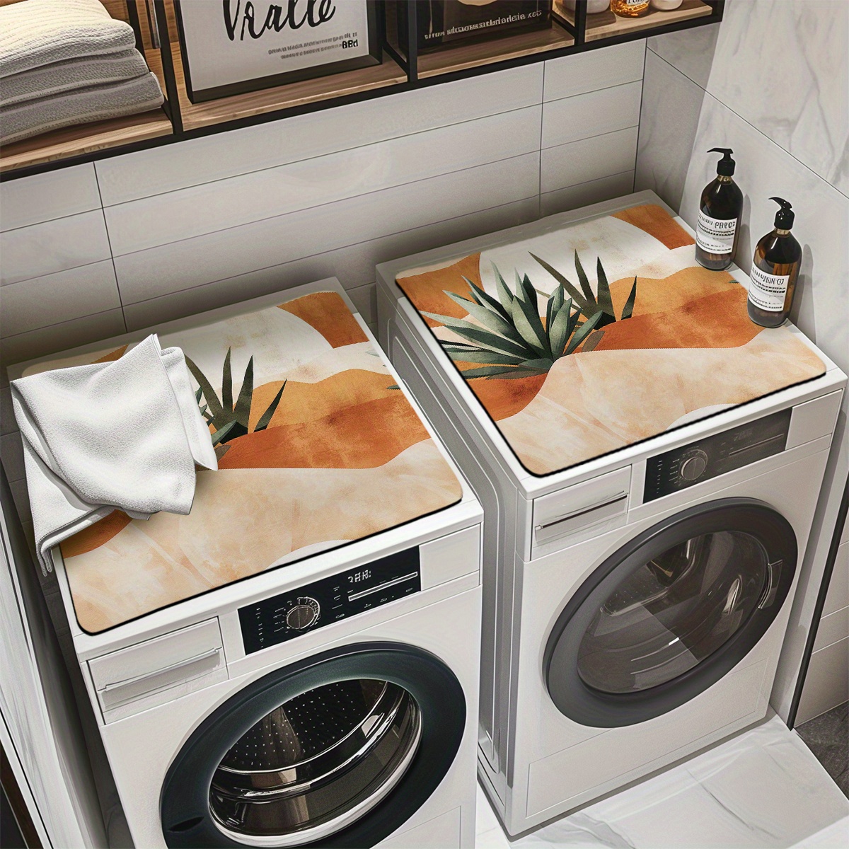 bohemian sun and agave plant washing machine dust cover 60cm x 50cm kitchen and bathroom accessories details 3