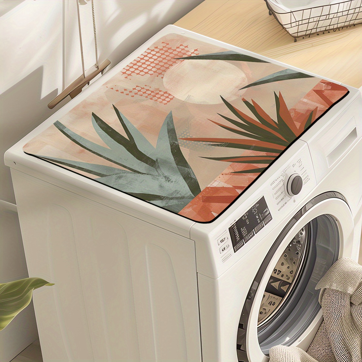 bohemian sun and agave plant washing machine dust cover 60cm x 50cm kitchen and bathroom accessories details 6