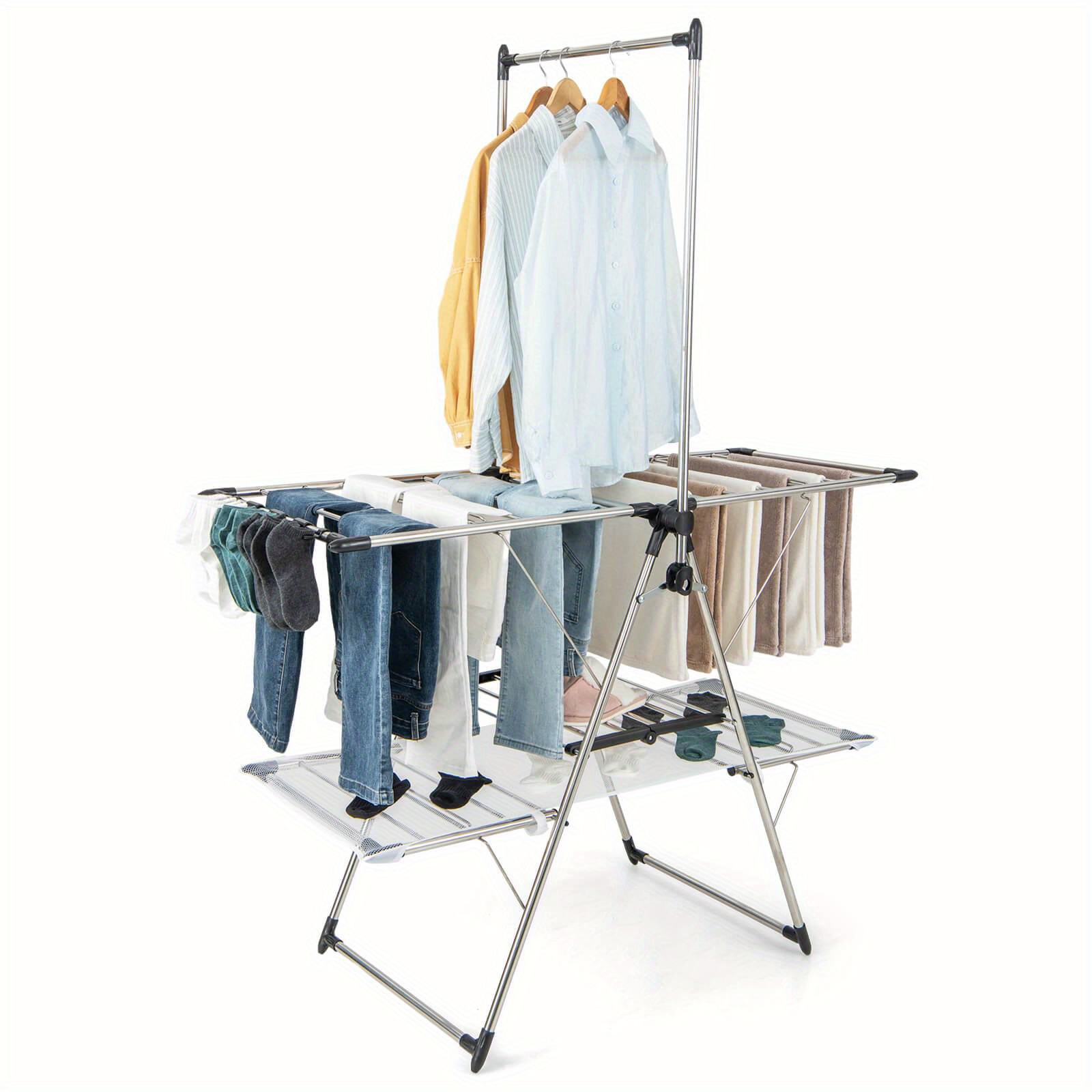 

Lifezeal Folding Clothes Drying Rack 2-tier Metal Laundry Drying Rack Laundry Drying Rack