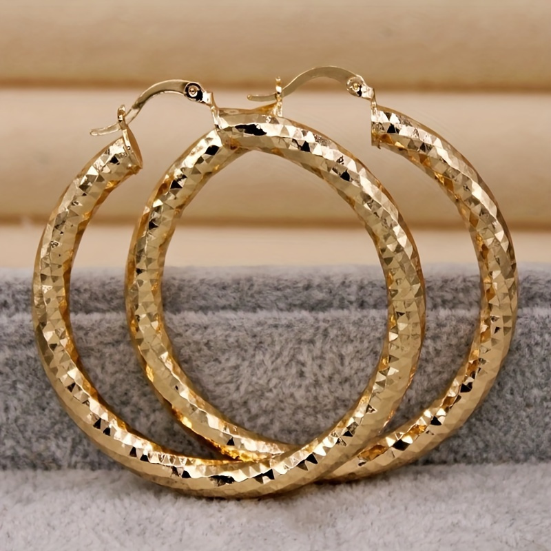 

Dazzling Plated Statement Hoop Earrings - Perfect For Everyday Style & Party Glam - Versatile Dating Accessory - Designed For The Fashion-forward Cool Lady