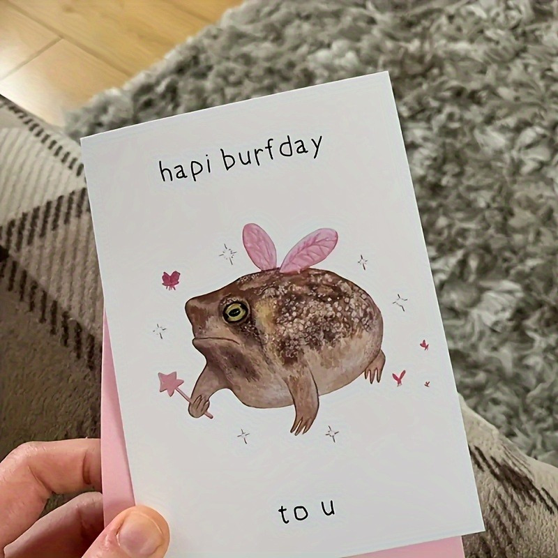 

Frog Birthday Card - Frog Lovers, Unique Thank You Greeting, Ideal Gift For Small Businesses & Personal Use