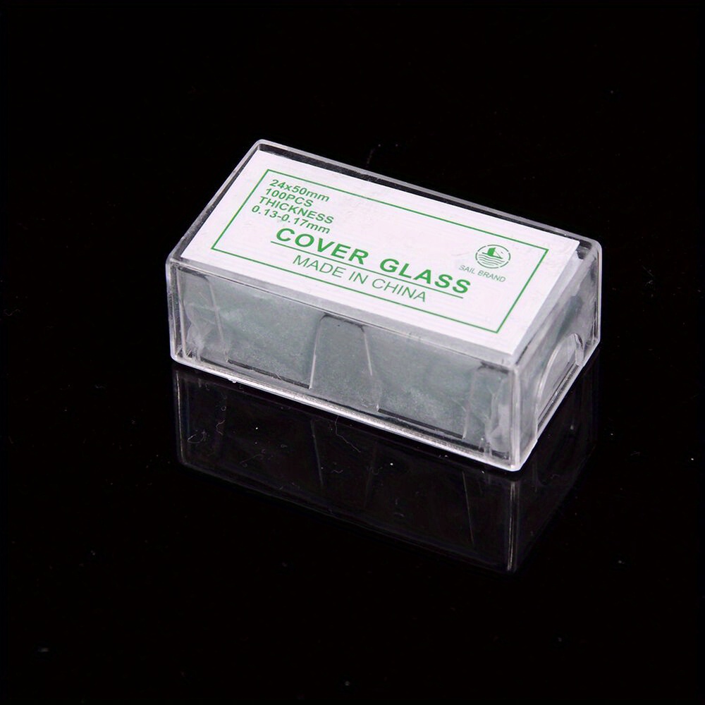 

100-pack Premium Glass Microscope Cover Slides, 24x50mm - Ultra-clear, Non-fogging & Bubble-free For Lab Use