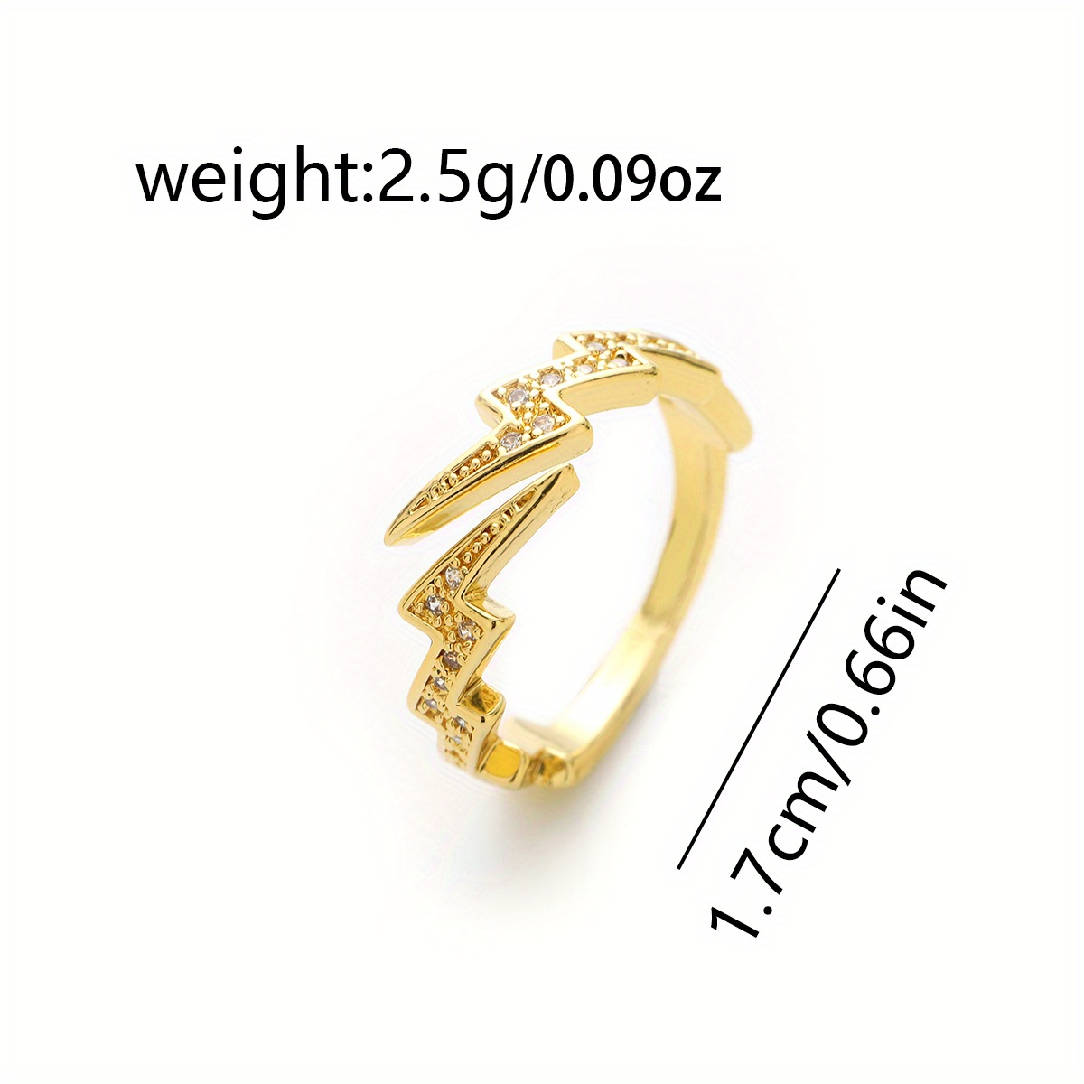 Rhinestone Lightning Adjustable Open Ring Bling Bling Eye-catching for Women