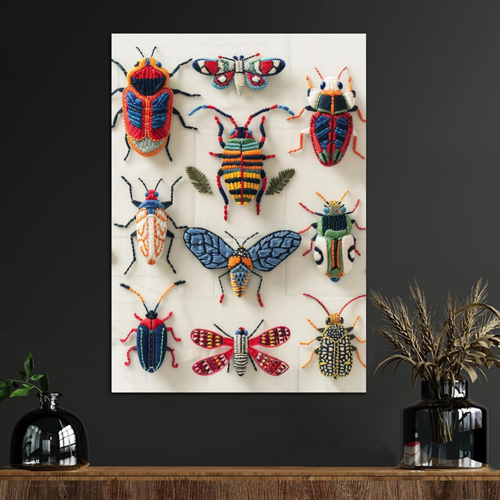 

Insect Collection Canvas Print - 1pc Vibrant & Butterfly Wall Art, High-quality Animal Themed Home & Office Decor Poster, Ideal Gift For Entomology Enthusiasts