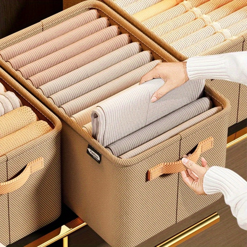 

Maximize Closet Space: 1pc Foldable Storage Box For Pants, Sweaters & Jeans