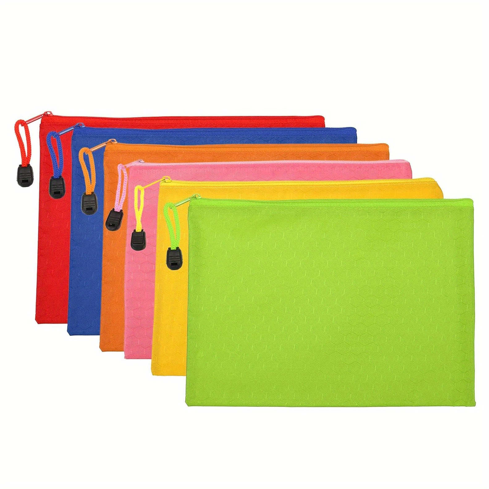 

6-piece Multicolor Waterproof Zippered Document Bags - A5 Size, Durable Oxford Fabric Pencil Pouches For Office Supplies, , Cosmetics & Travel Fabric Zipper Pencil Case Pen Bags For Packaging