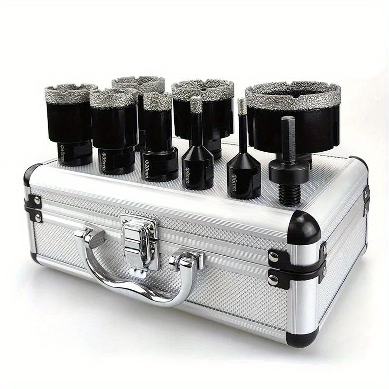 9 piece diamond cup saw set for porcelain marble granite m14 threaded drill bits 6 68mm for tile cutting diamond grinder cup for drill details 3