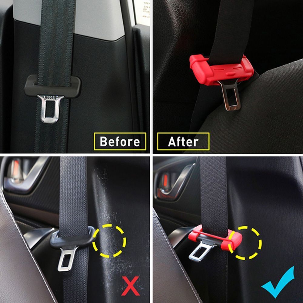 

Universal Car Seat Belt Clip Protector Silicone Interior Button Case Anti-scratch Cover Safety Accessories