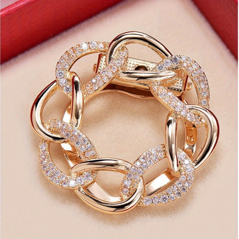 

Elegant Women/men's Classic Artificial Crystal Twist Brooch Pin, Scarf Buckles Corsages